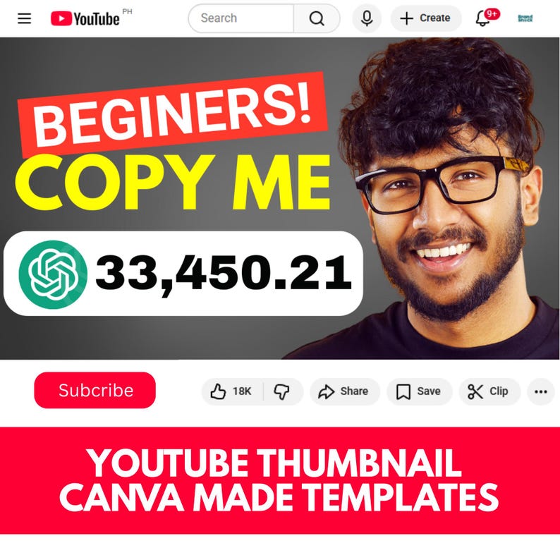 10 Editable Youtube Thumbnails Canva Templates | Youtube Thumbnail Pack ...
