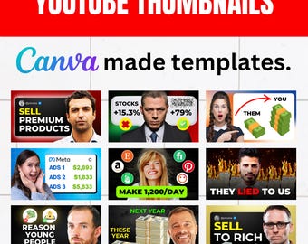 YouTube Thumbnail Canva Vorlagen | Bearbeitbare, professionelle, klickwürdige Designs für Schöpfer