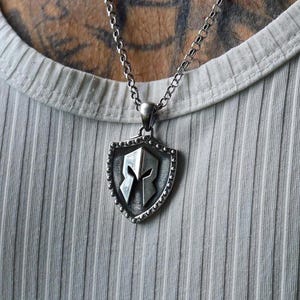 Handcrafted Sterling Silver Spartan Warrior Pendant Necklace - Greek Mythology