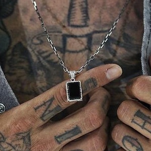 Eleganter Onyx Anhänger aus 925er Silber - Eleganter Vintage-Schmuck für Damen & Herren