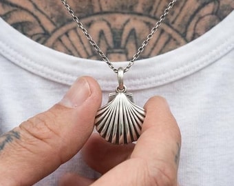 Nautical Scallop Shell Necklace - Sterling Silver Ocean Inspired Seashell Jewelry