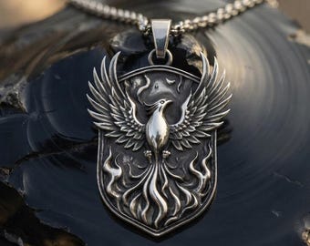 Unique 925 Sterling Silver Phoenix Necklace - Symbol of Rebirth Jewelry