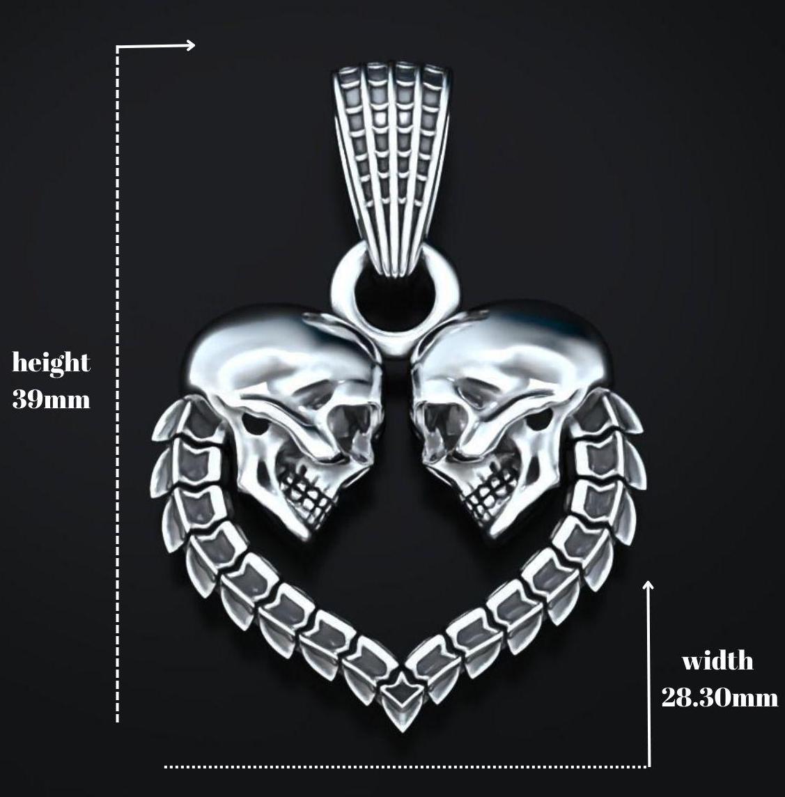 Collana Con Ciondolo Teschio In Argento Sterling 925 – Gioiello Gotico Per Donna E Ragazza – Catena Inclusa – Regalo Originale E Di Stile