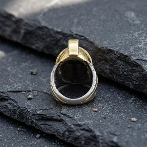 Spartan ring for men 925 sterling silver gold plated helmet design bold warrior jewelry statement piece