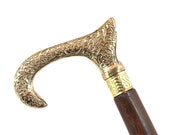 Royal style golden handle wooden walking cane handcrafted 3-fold walking stick for man woman