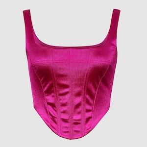 Pink Satin  Women&#39;s Corset Top
