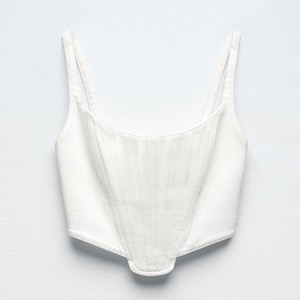 White Denim  Women&#39;s Corset Top