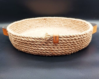 Sewed Jute Basket, Table Decoration, Kitchen, Dining Room, Bathroom, Gift For Her, Handmade, Sewed.