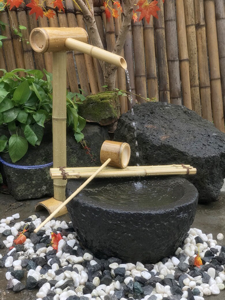 Japanese 3 in 1 Bamboo Handmade Water Feature Fountain, Outdoor Bamboo ...