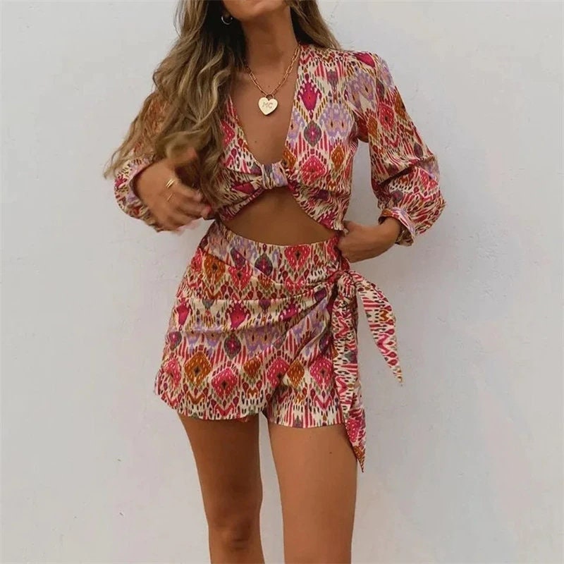 Crop Top High Waist Skirt - Etsy