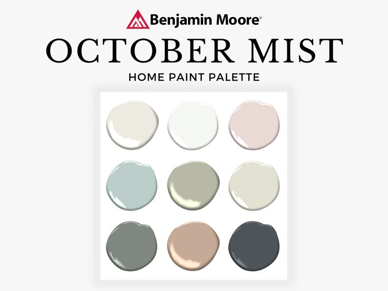 October Mist Benjamin Moore Color Palette Benjamin Moore Etsy Hong Kong