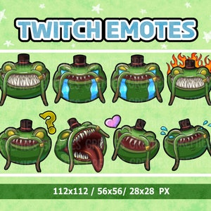 8 League of Legends Emotes Tahm Kench - Instant Download - 112x112 56x56 28x28 - Twitch, Discord, Youtube - Smile - Sad - Heart - Confused