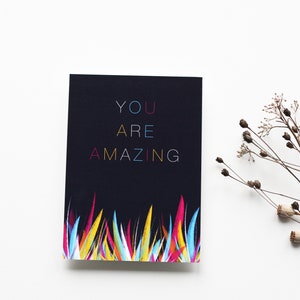 Sei un biglietto di auguri fantastico, semplice biglietto di compleanno, biglietto di complimenti, biglietto con frase, biglietto di auguri scuro, adorabile biglietto con messaggio A6 10,5x14,8 cm