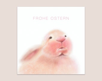 Frohe Ostern - Vrolijke Paaskaart - Hase - Grußkarte - Osterkarte 14,8x14,8 cm