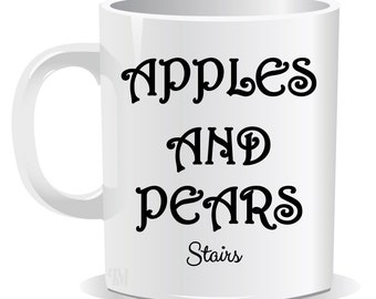 Apples and Pears Stairs Mug | Coaster | Novelty | Sarcastic | Humour | Gift for Friend | Girly Birthday Present | Christmas Present