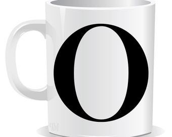 English Letter O Mug | Coaster | Novelty | Gift for Husband Wife | Christmas | Birthday Gift | Lover Present | English Alphabet