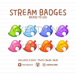 Twitch Badges ACNL x8 | Forest | Discord | Overlay | Sub | Cheer | Subscribe | Logo | Emote