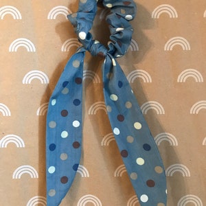 Women&#39;s scarf, darling, elastic, hair accessory, blue, peas