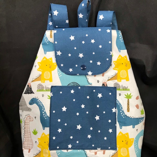 Sac à dos pour enfant de maternelle, sac enfant, dinosaures, bleu étoiles