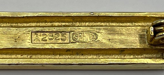Vintage brooch signed Sphinx, rectangular bar bro… - image 5