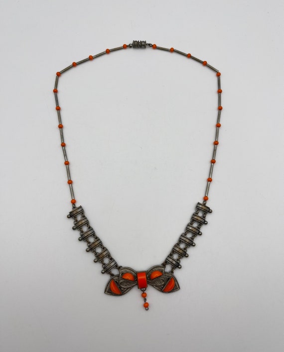 Art Deco Jakob Bengel style modernist necklace | … - image 6