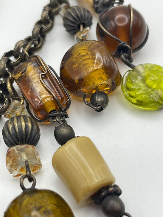 Unusual festoon style beaded vintage necklace with ho… Gem