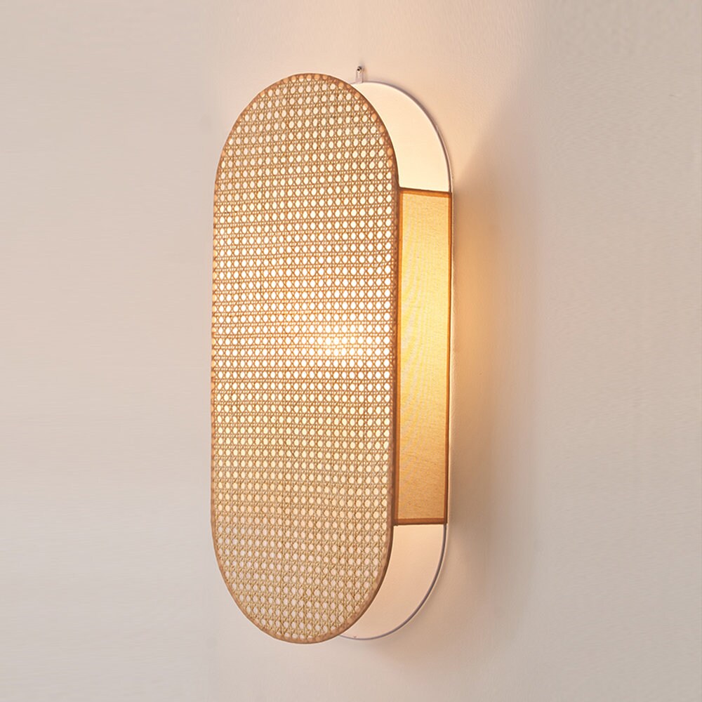 Rattan Wall Sconce,wall Lamp Shade,rattan Bedside Wall Lights,wicker