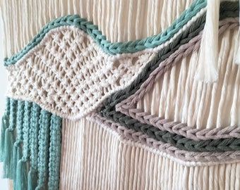 Large Handmade Macrame Wall Hanging: Modern Bohemian Decor