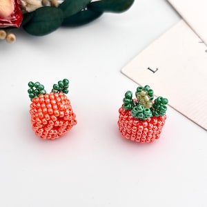 Tomato Beads Charm, DIY Handmade Beaded Tomato Beads Charm Charms, Bracelet Necklace Earring Findings Craft Supplies