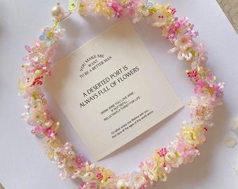 Handmade Beaded Flower Choker: Cottagecore Fairycore Jewelry