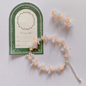 Orange Beaded Bracelets, Aesthetic Flower Bracelets, Bridgerton Jewellery, Fall Autumn Gift for Her