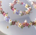 Monet's Water Lilies Bracelets,Beaded flower bracelets rings necklace,Pearl bead bracelets and rings,Gift for her product logo