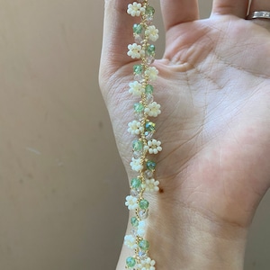 Perlenarmband, Jasminblüten Armbänder, Perlenringe, Geschenk für sie