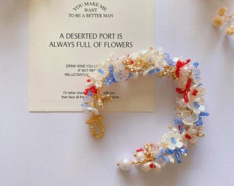 American Flag Inspired Beaded Bracelet, Country Proud Bracelet, Handmade Jewelry, Gift for Her