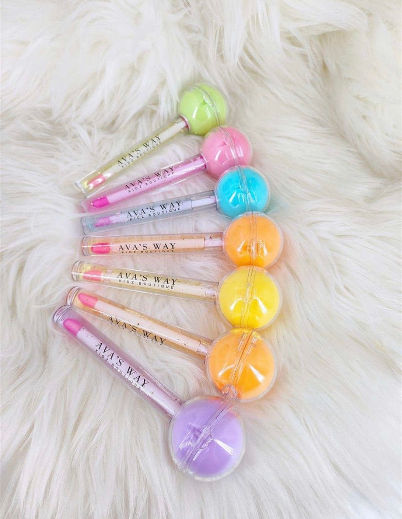 2 in 1 Lollipop Lip Gloss/lip Balm Etsy