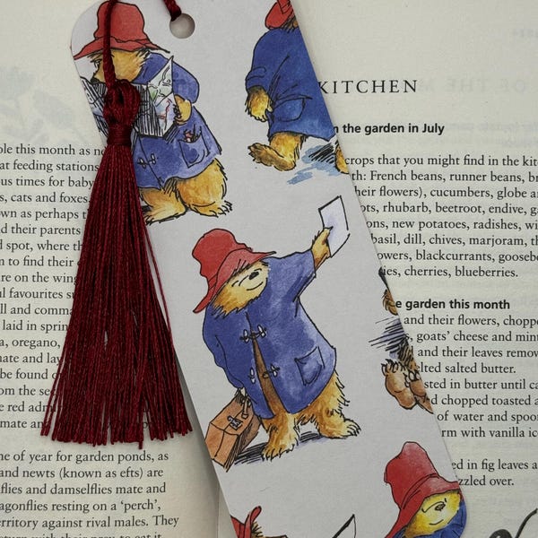 Paddington Bear Bookmark with Tassel: Handmade Book Lover Gift, Extra Protection Option