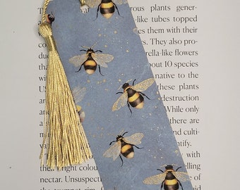 Bumble Bees Bookmark with Tassels