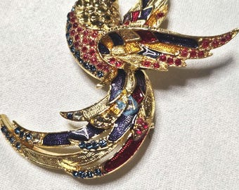 Prachtige vintage broche. Vogel. Afkomstig uit een nalatenschap.