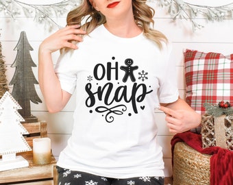 Oh Snap Shirt, Peperkoek Man, Kerst shirts, grappige shirts, kerst shirt, kerstcadeau, kerstcadeaus, kerstcadeau ideeën