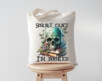 Halloween Cotton Canvas Tote Bag, Book Lover Tote Bag, Book Nerd Tote Bag, Bookish Canvas Tote Bag, Book Shopping Tote, Tote Bag Book Lover