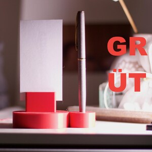 GRÜT – De minimalistische held van uw bureau! Pen, visitekaartje en notitiehouder in Scandinavische stijl