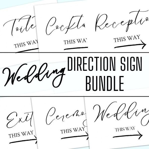 Wedding Directional Sign Bundle, Wedding Direction, Wedding This Way, This way sign, Wedding Yard Sign, Wedding Direction Sign