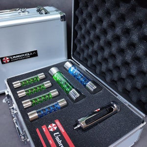 T Virus Syringe Case Resident Evil Sample Suitcase Umbrella Prop