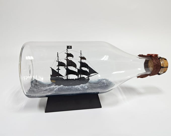 Black Pearl Ship in a Bottle Black Pearl Model Movie Prop