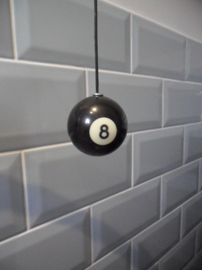 American Pool Ball- Bathroom Light Pull Switch - Bathroom Fan Pull Cord - Blind Pull Cord - Pull ...