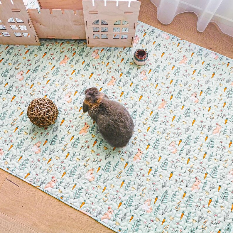 Thick Rabbit Mat Rabbit Mats Bunny Bed, Plush Anti-slip Mat to Prevent Pododermatitis ...