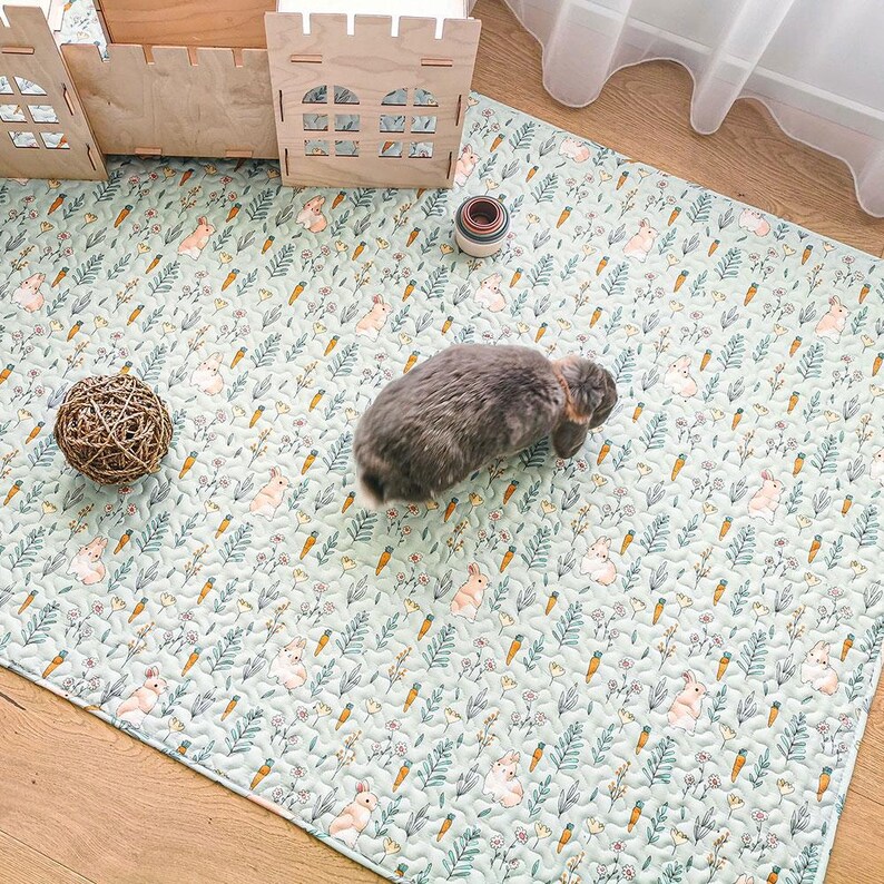 Rabbit Mats Bunny Bed, Plush Anti-slip Mat to Prevent Pododermatitis ...