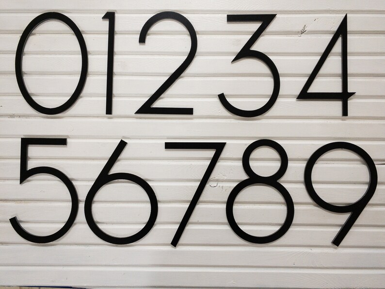 Modern Black House Numbers Sign Door Number Etsy