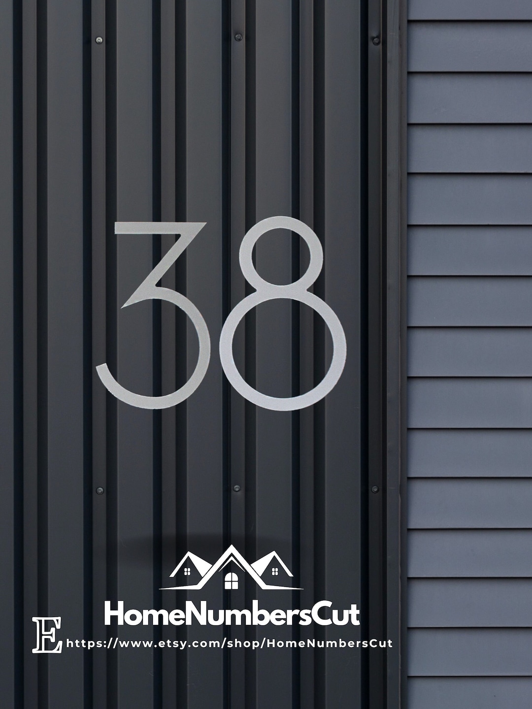 8 Inch Silver House Numbers Easy Installation for Modern Etsy