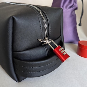 Lockable Adult Toy Storage Bag - Secret Dopp Kit + Candle & Pouch